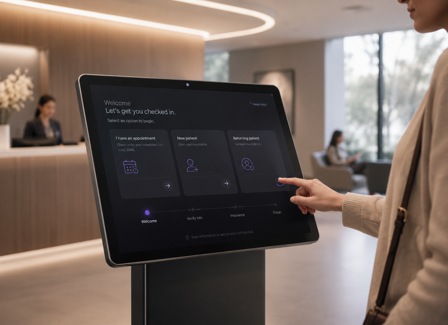 Clinic patient check-in kiosk