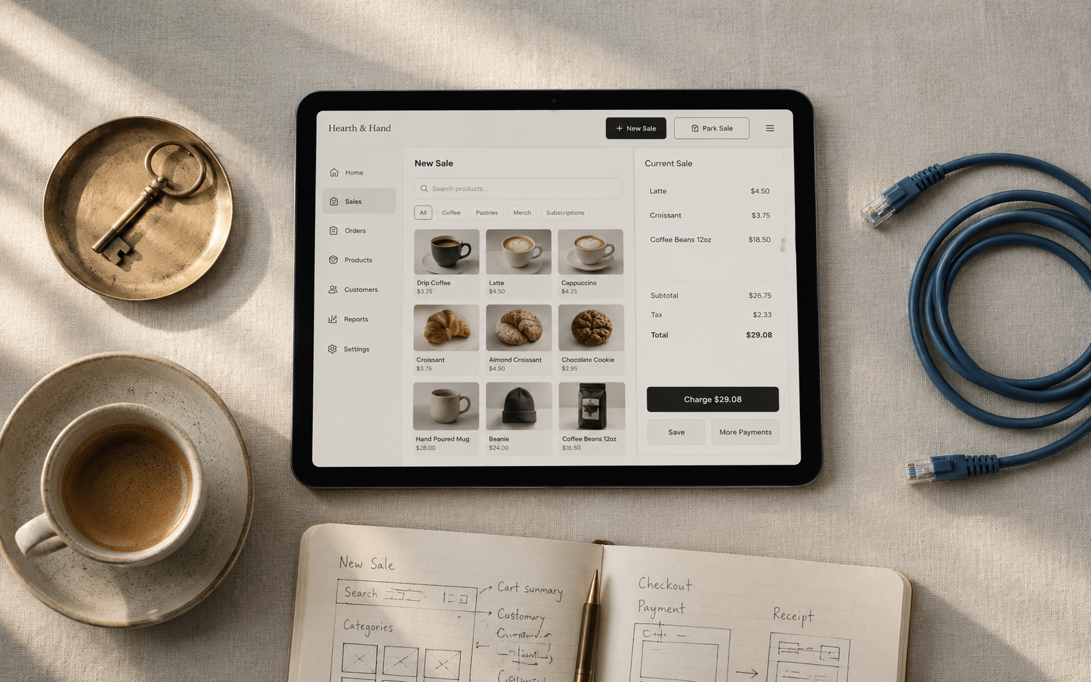 Tablet running a custom POS interface — Technology Solutions